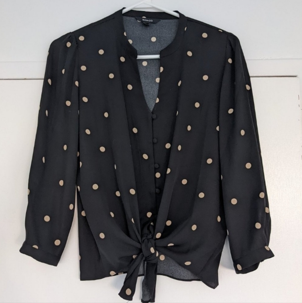 RW&CO Tie Front Blouse - Picture 2 of 6